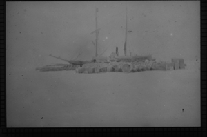 Image of Supplies stacked on ice by KARLUK (Shipwreck Camp)